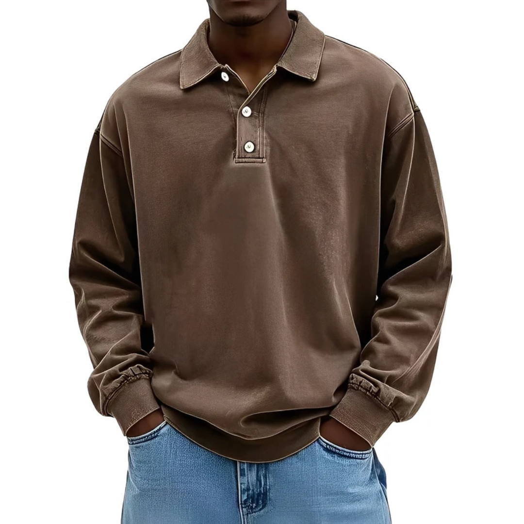 Clayton - Langarm-Poloshirt im zeitgemäßen Design