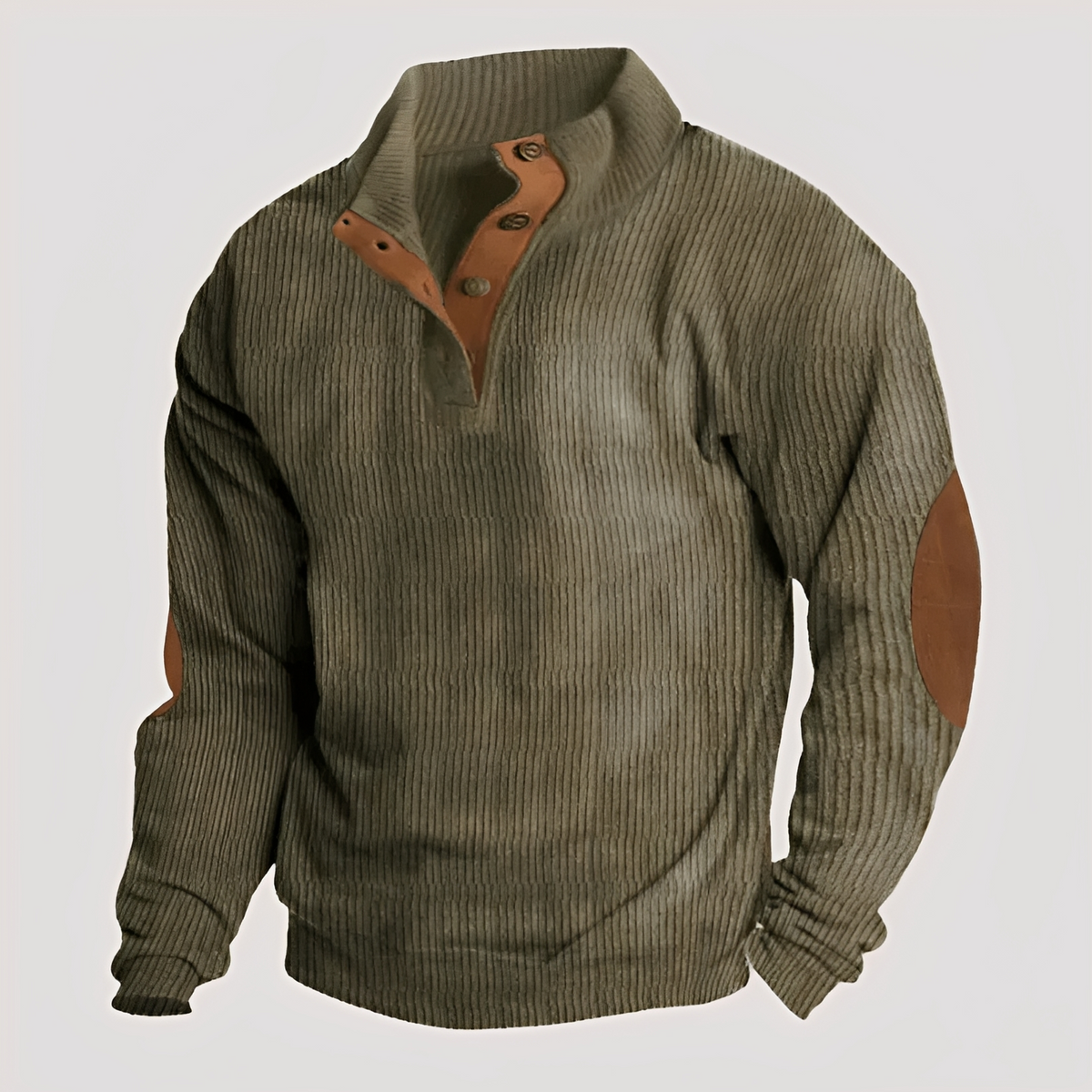 Rico - Langlebiger Pullover mit halber Knopfleiste
