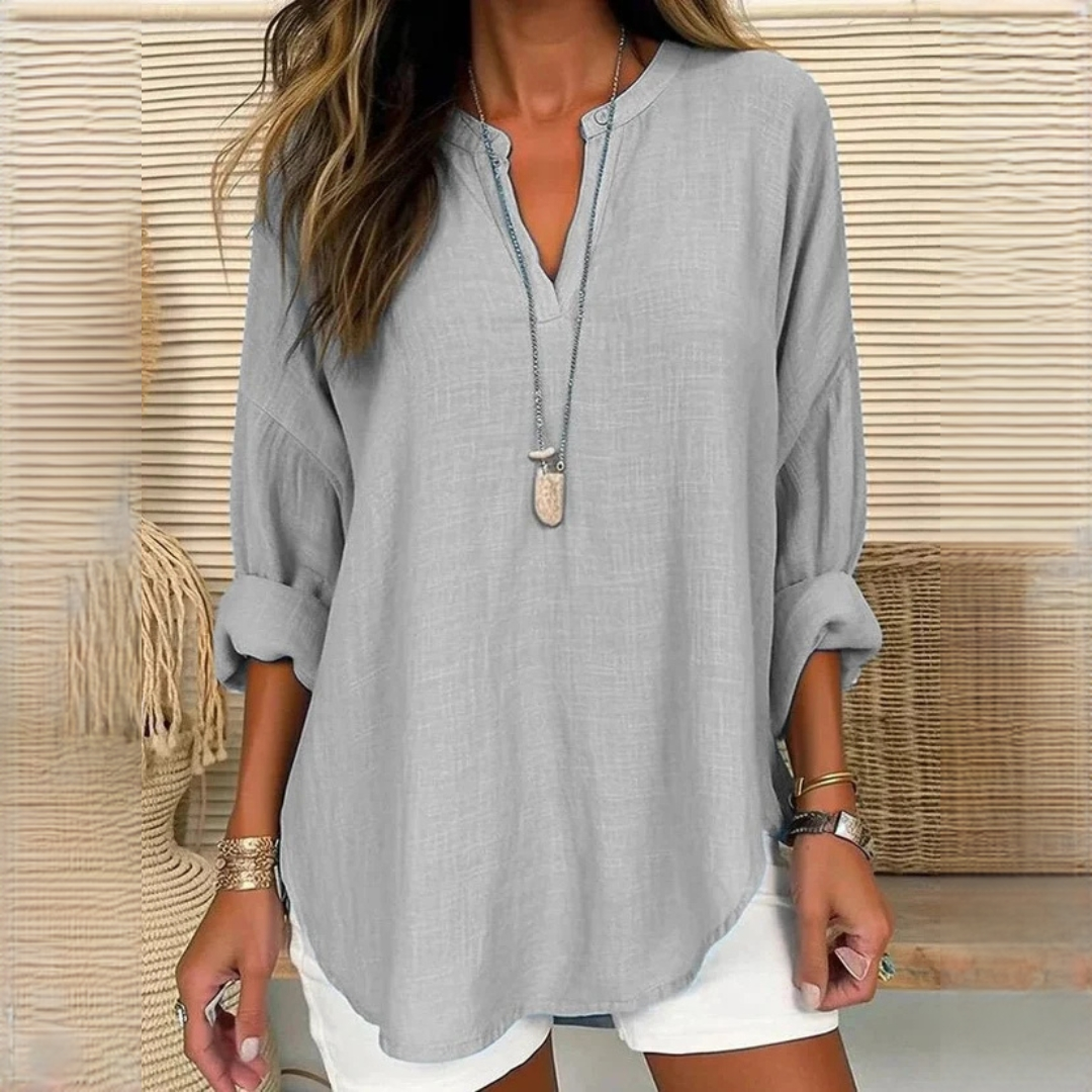 Eliza - Komfortable V-Ausschnitt-Bluse
