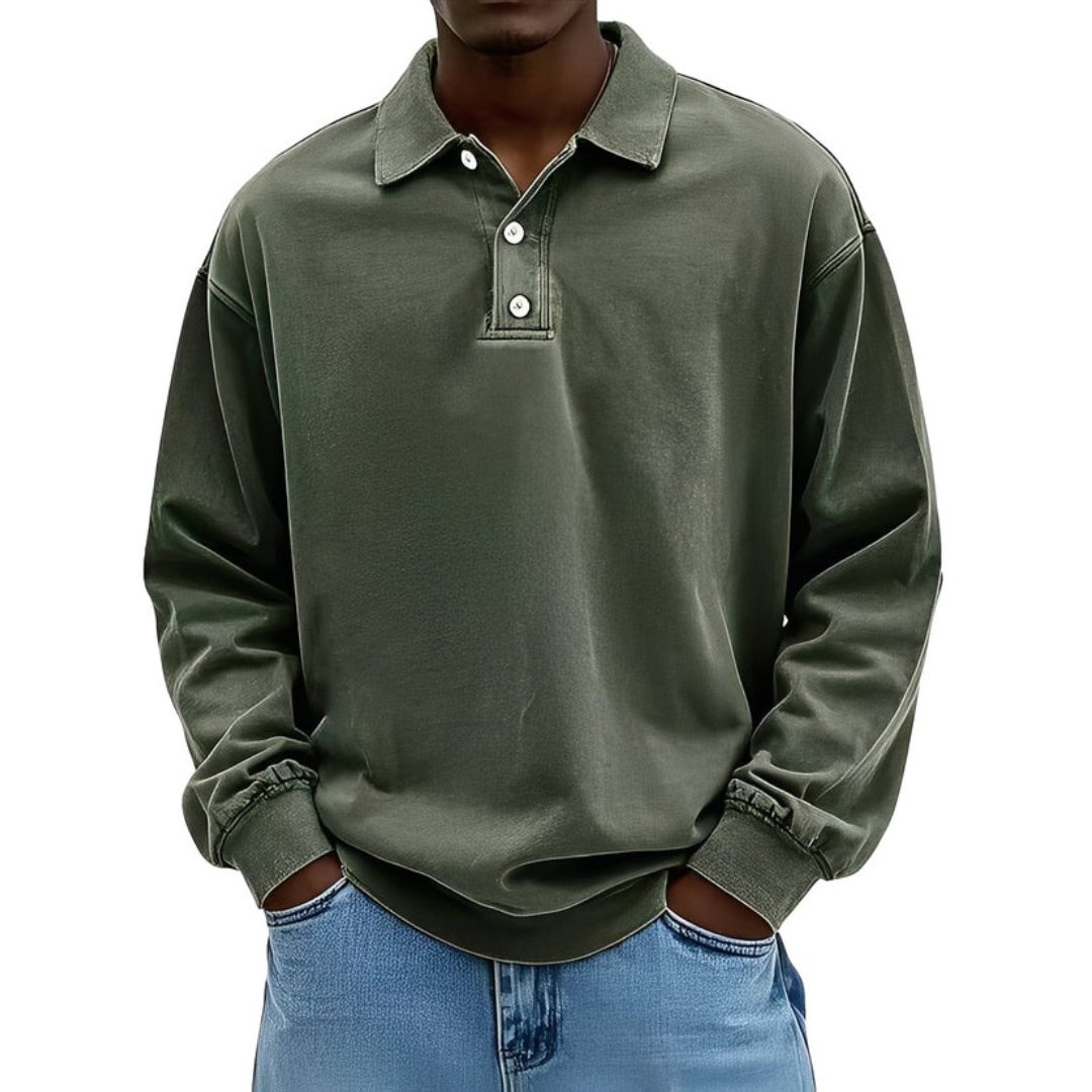 Clayton - Langarm-Poloshirt im zeitgemäßen Design