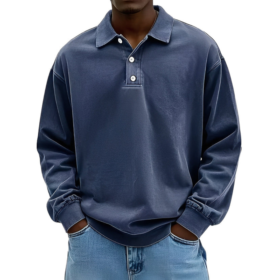 Clayton - Langarm-Poloshirt im zeitgemäßen Design