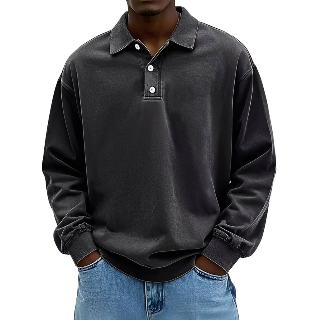 Clayton - Langarm-Poloshirt im zeitgemäßen Design