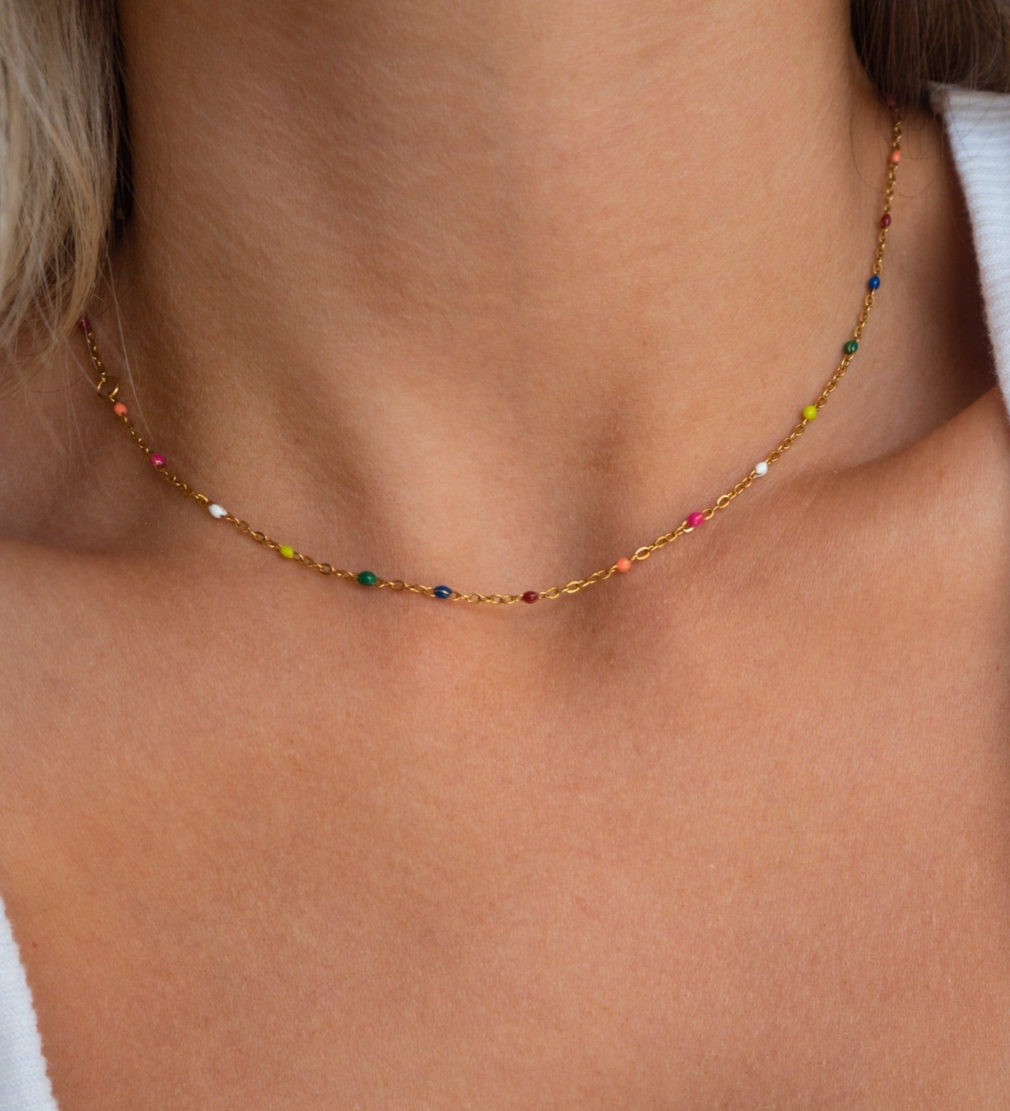 Alba - Halskette aus Regenbogen und Gold
