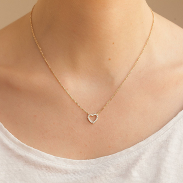 Kleines Liebes-Halsband - Herz-Halsband aus Gold und Diamanten