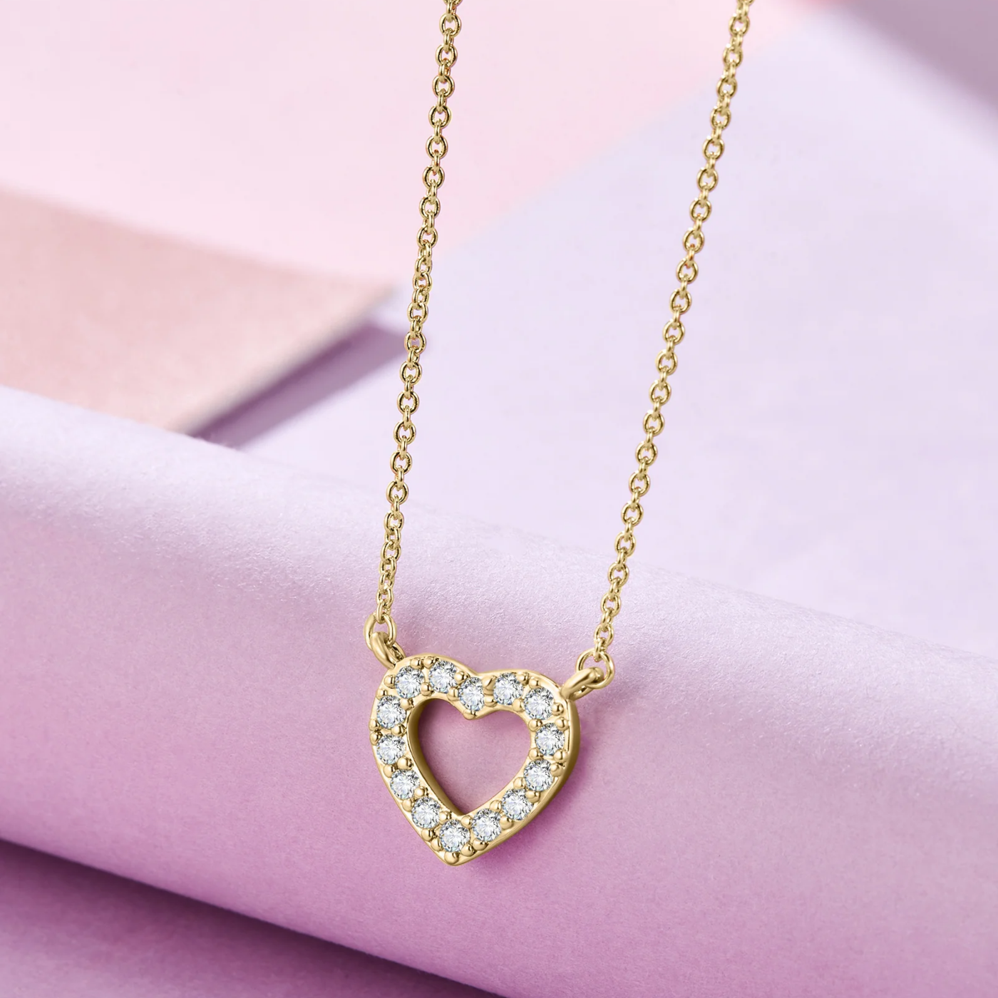 Kleines Liebes-Halsband - Herz-Halsband aus Gold und Diamanten
