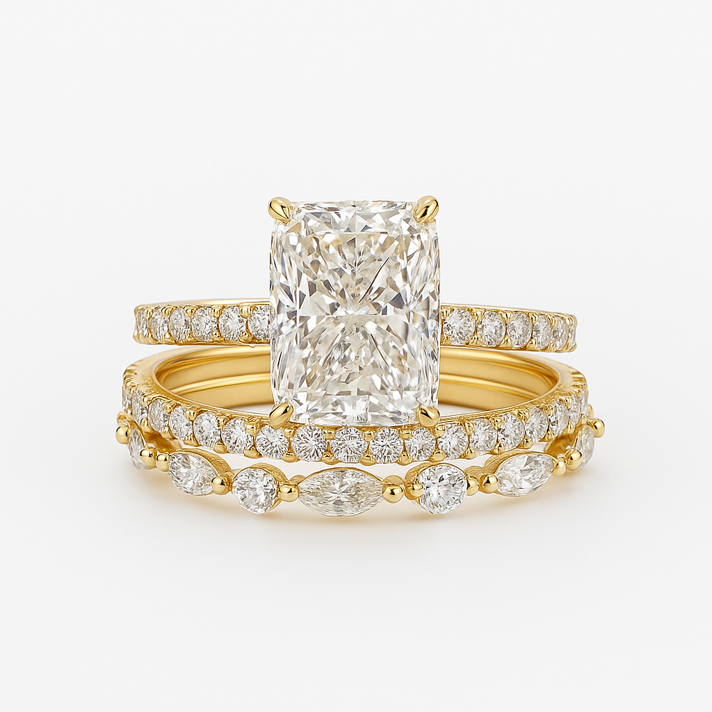 Jaily – Set aus 3 Eheringen aus 18K Gold