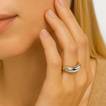 Ciela – Bicolor Ring aus Titanstahl mit 18K Goldbeschichtung