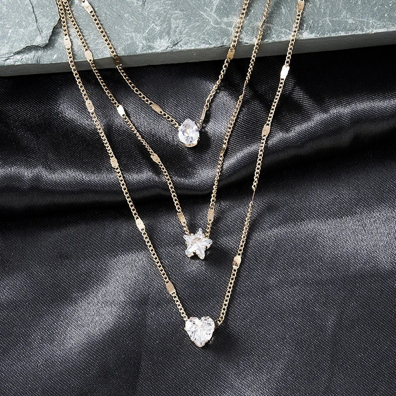 Sally – Goldkette mit drei Zirkonia-Anhängern