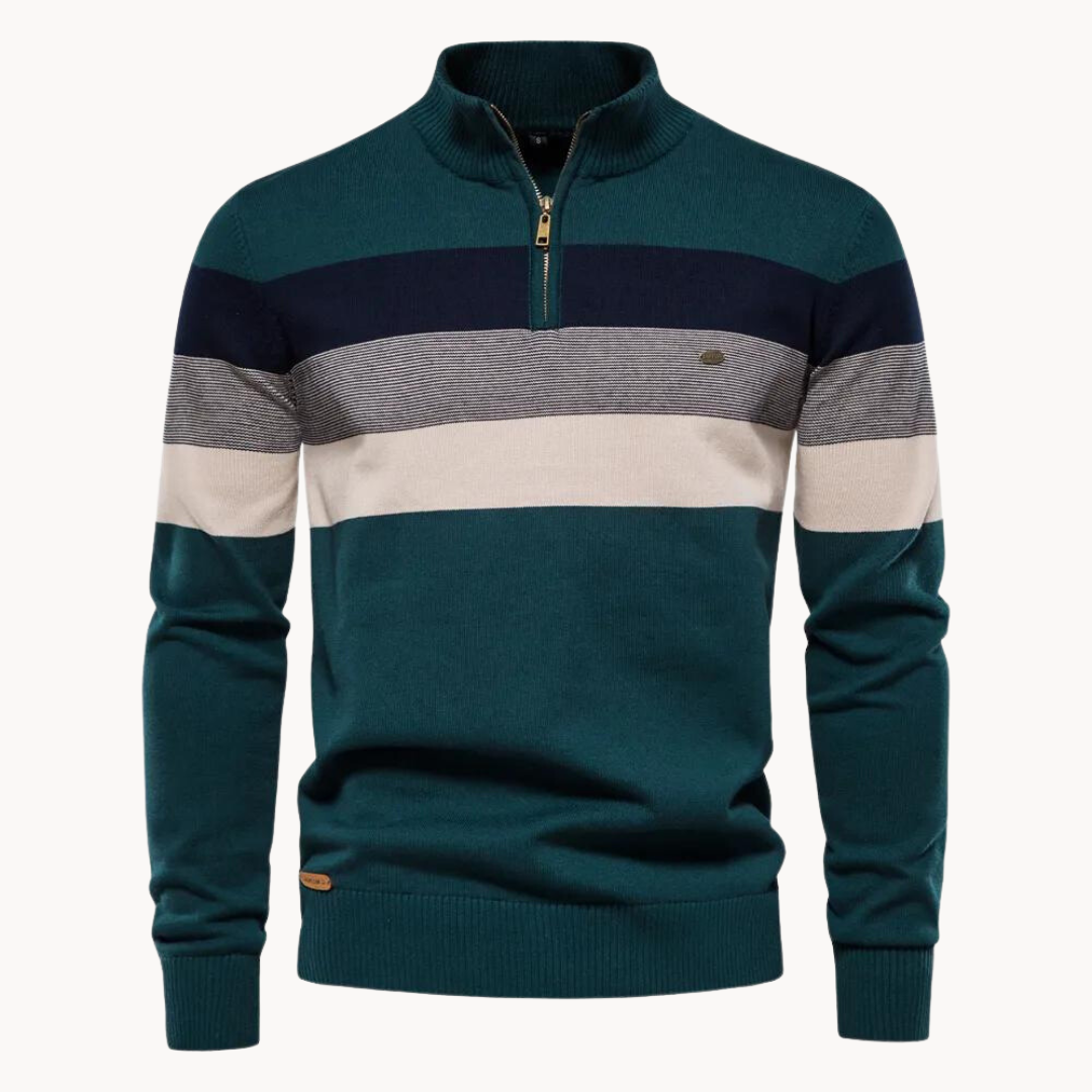 Aurullo - Weicher Pullover mit halbem Reißverschluss