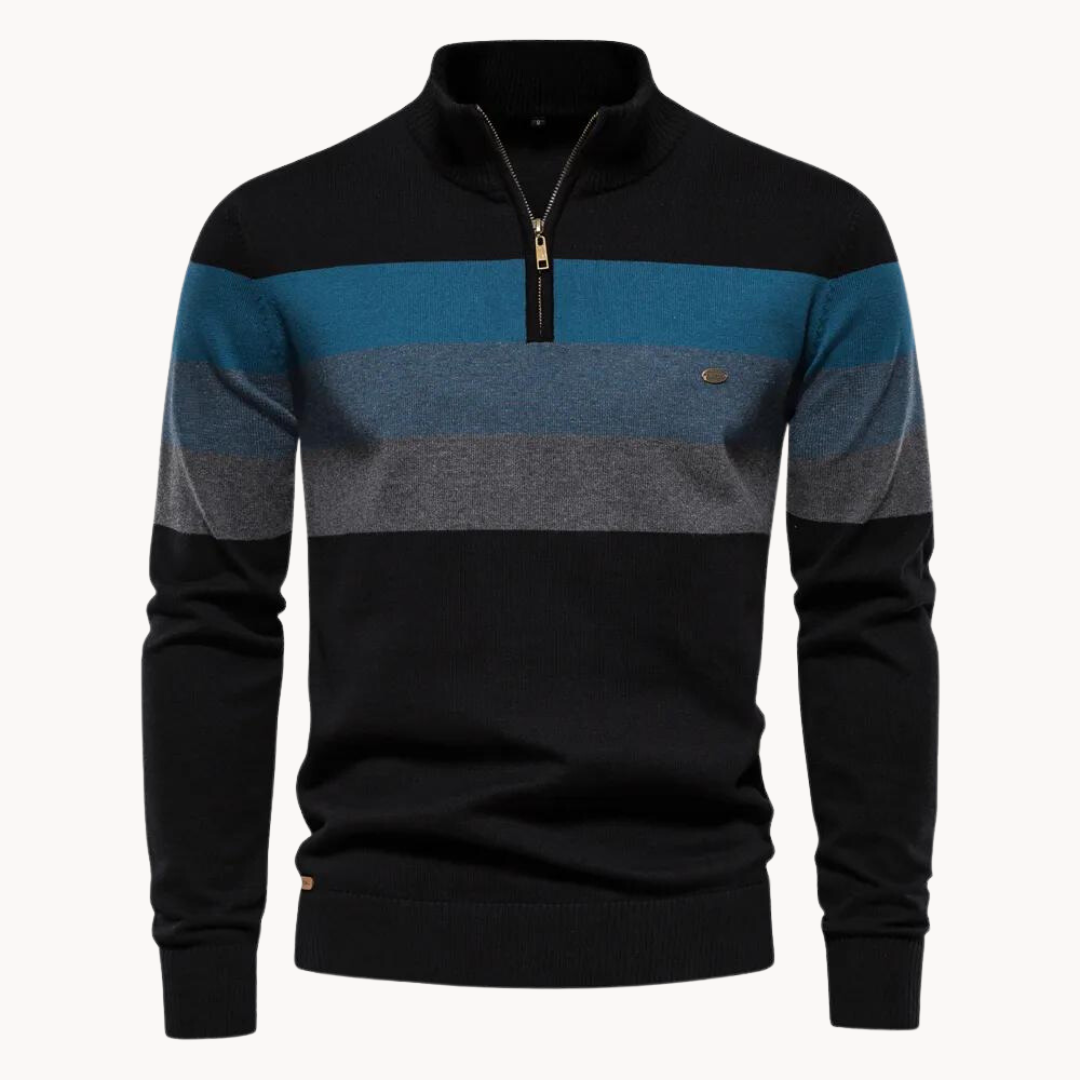 Aurullo - Weicher Pullover mit halbem Reißverschluss