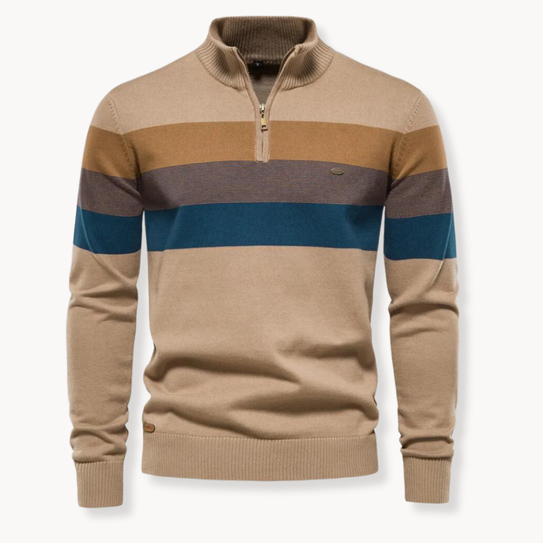 Aurullo - Weicher Pullover mit halbem Reißverschluss