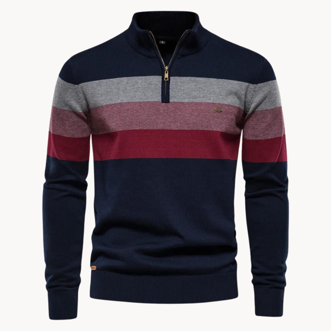 Aurullo - Weicher Pullover mit halbem Reißverschluss