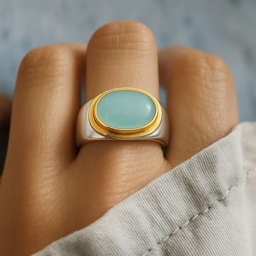 Gabi – Vintage Ring mit grünem Mondstein