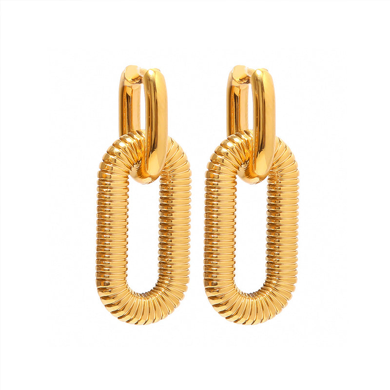 Nina – Elegante doppelte ovale Creolen