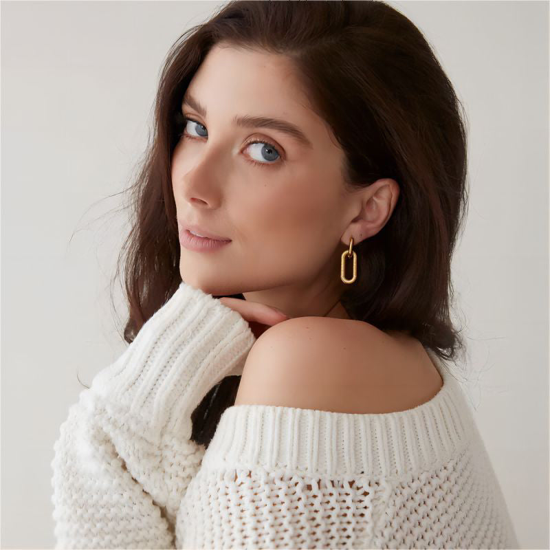 Nina – Elegante doppelte ovale Creolen