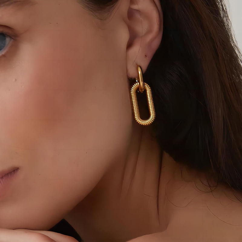 Nina – Elegante doppelte ovale Creolen