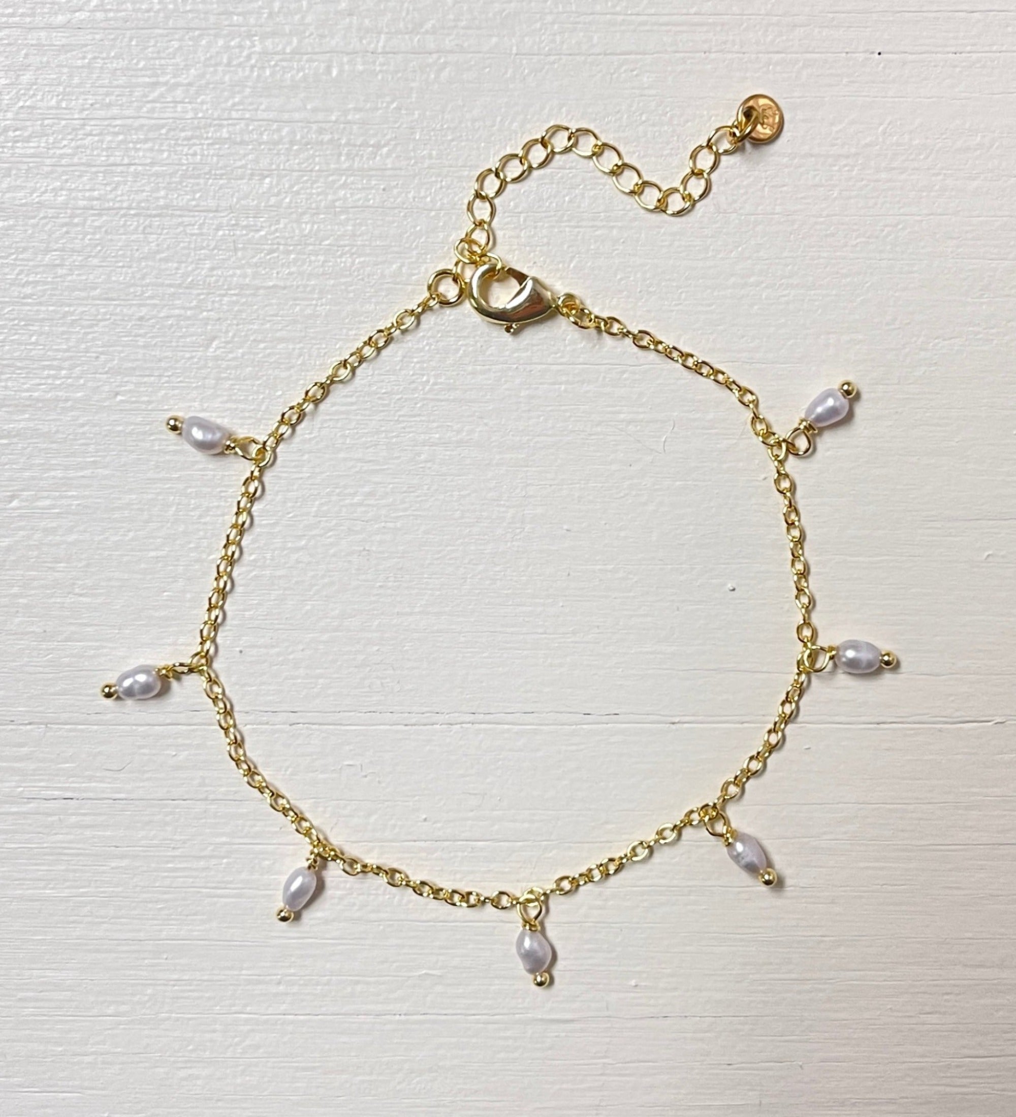 Goldene Süßwasser-Anklet-Kette