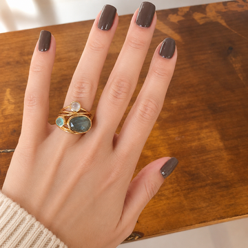 Miranda – Vintage Ring mit blauem Mondstein