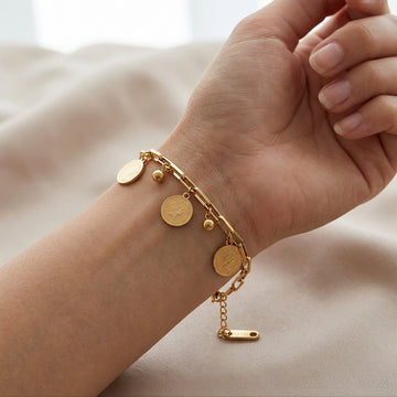 Maja – Verstellbares Armband mit Goldmünzen