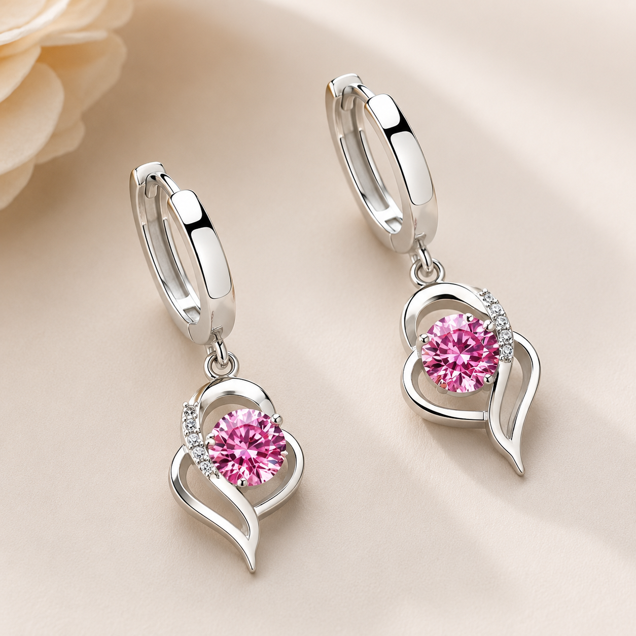 Noelle – 925er Silberblumen-Ohrringe mit Zirkonia