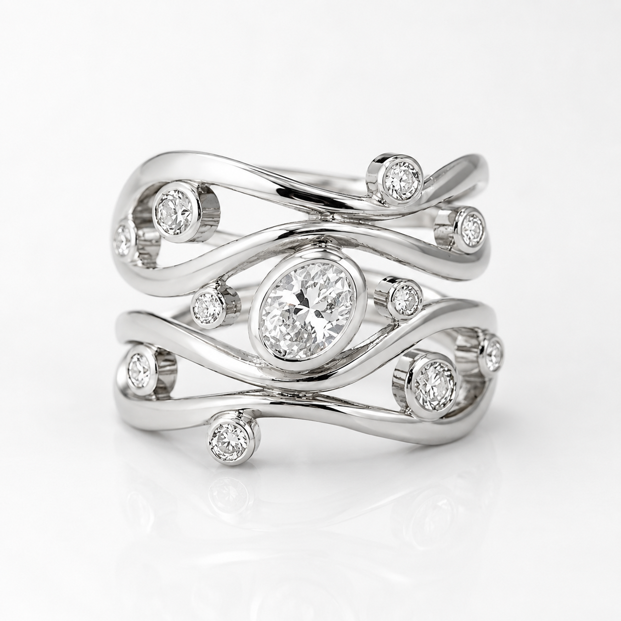 Inara – Vintage-Silberring mit unregelmäßigem Zirkon