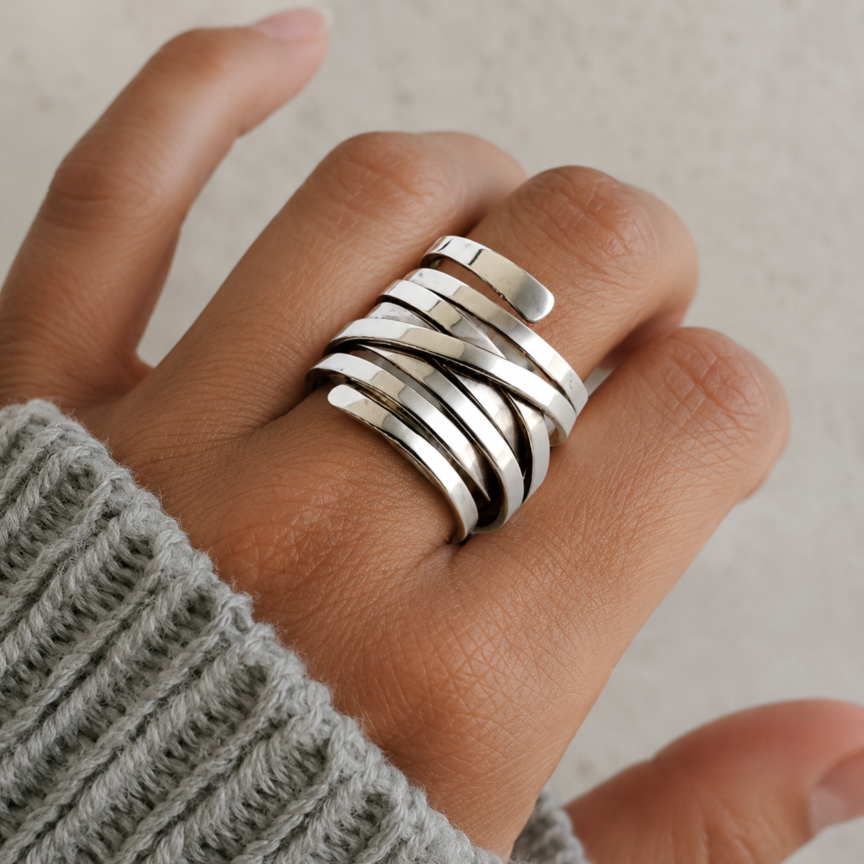 Bliss – Großer Vintage-Silberring