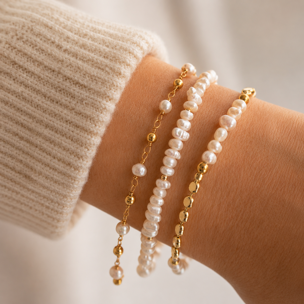 Siena - Perlenarmband mit Diskokette