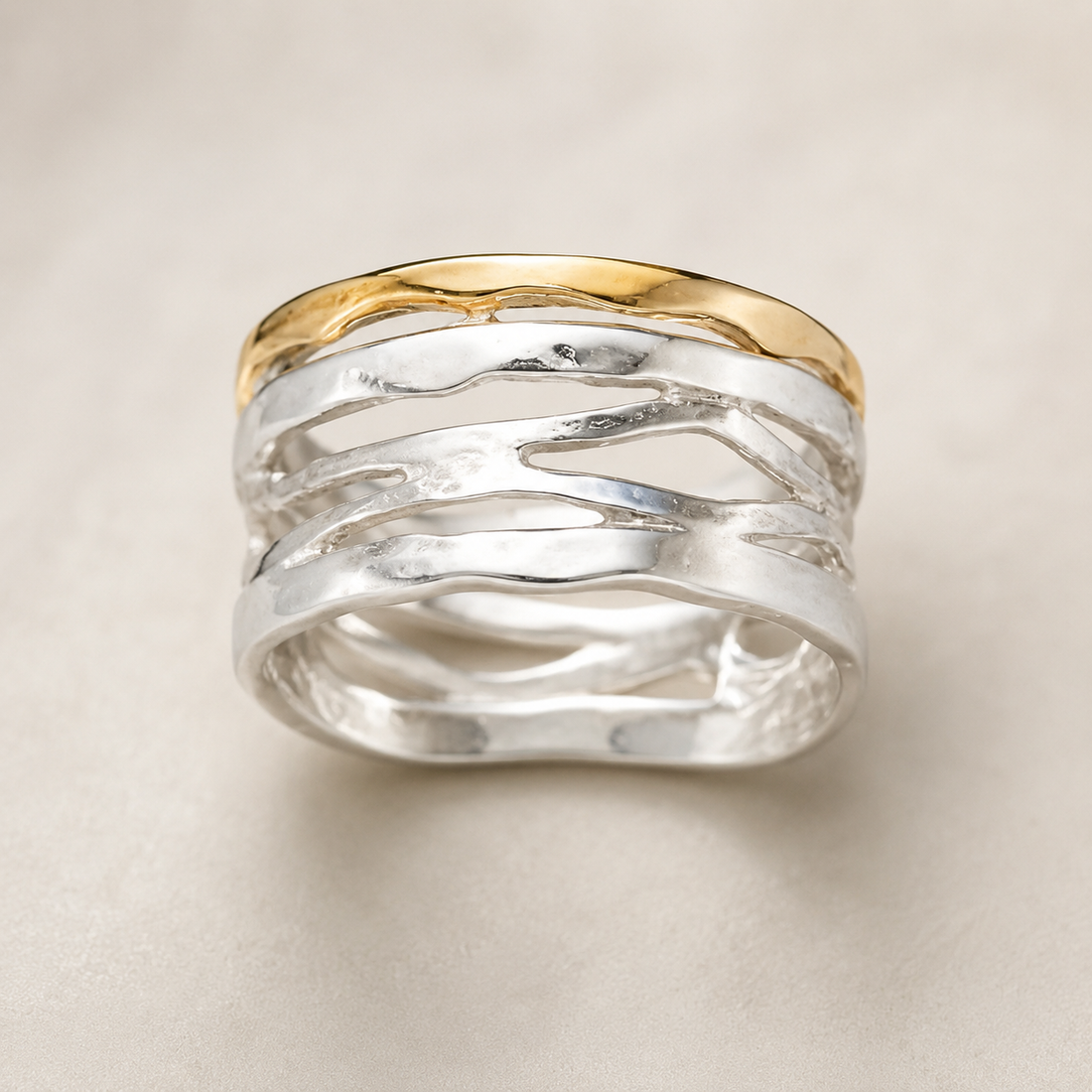 Calista – Minimalistischer bicolor Vintage-Ring