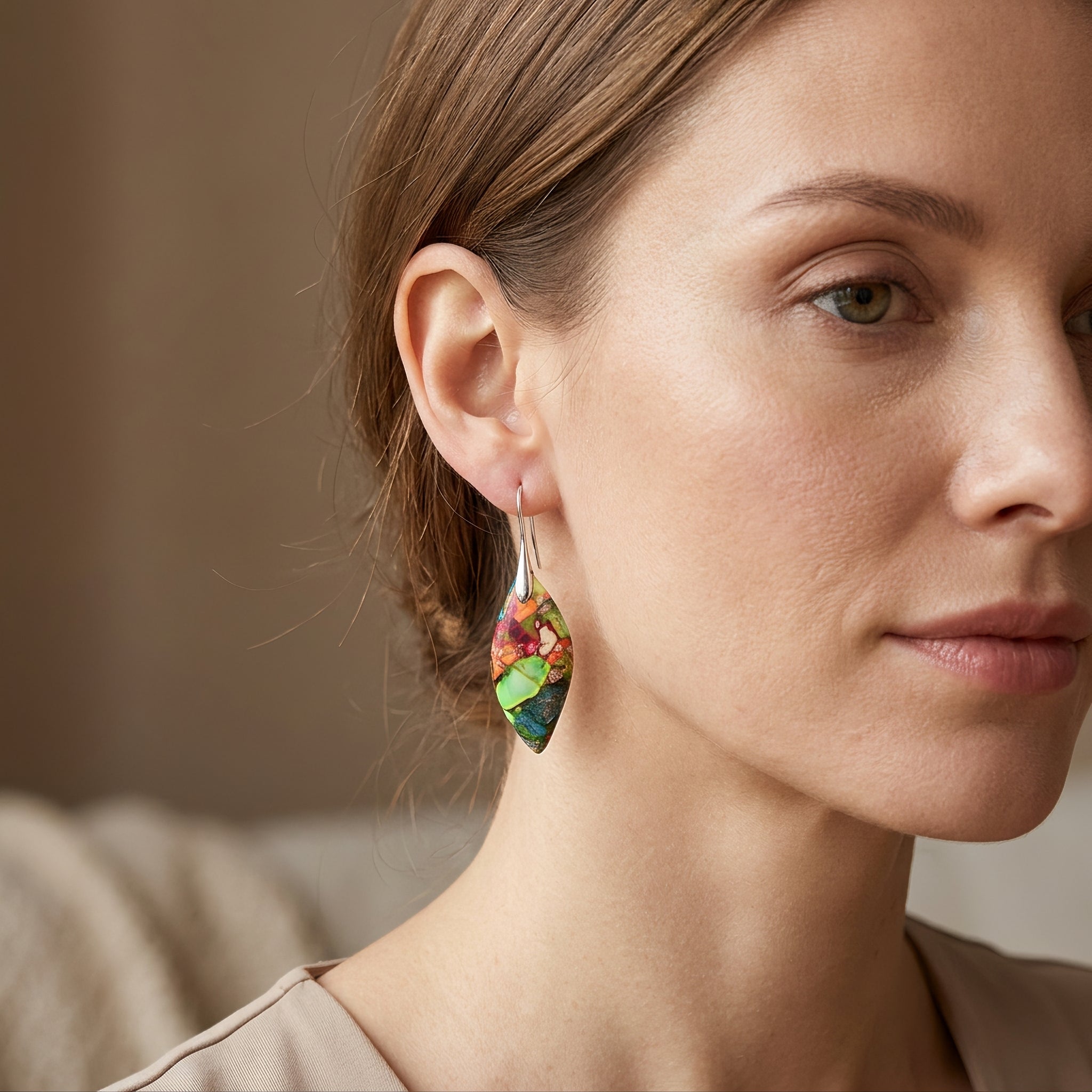Soraya – Vintage Ohrringe mit bunten Steinen