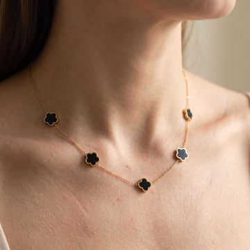Elise – Elegantes Halsketten- und Armbandset Trèfle