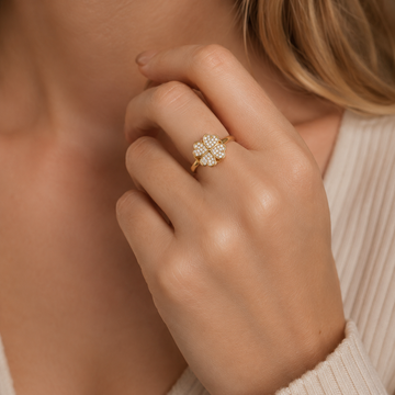 Dazel – Drehbarer Anti-Stress-Ring mit vierblättrigem Kleeblatt