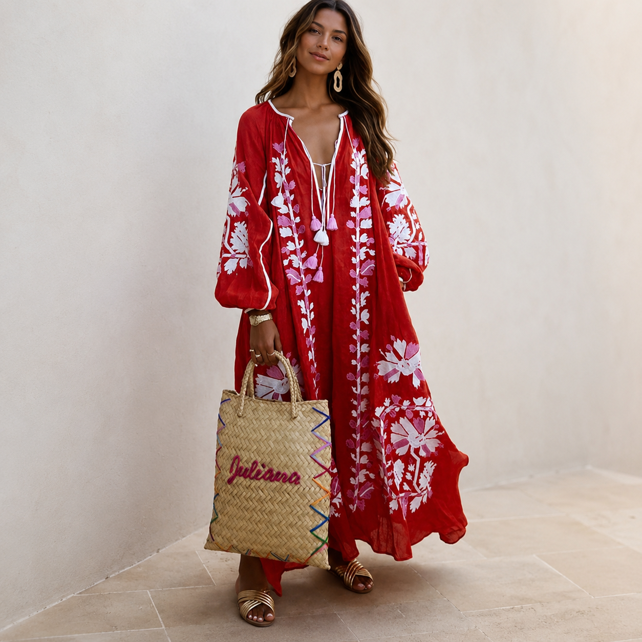 Nelia - Lockeres Boho-Sommerkleid mit Blumenprint