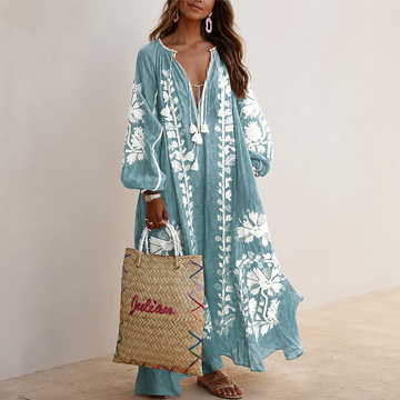 Nelia - Lockeres Boho-Sommerkleid mit Blumenprint