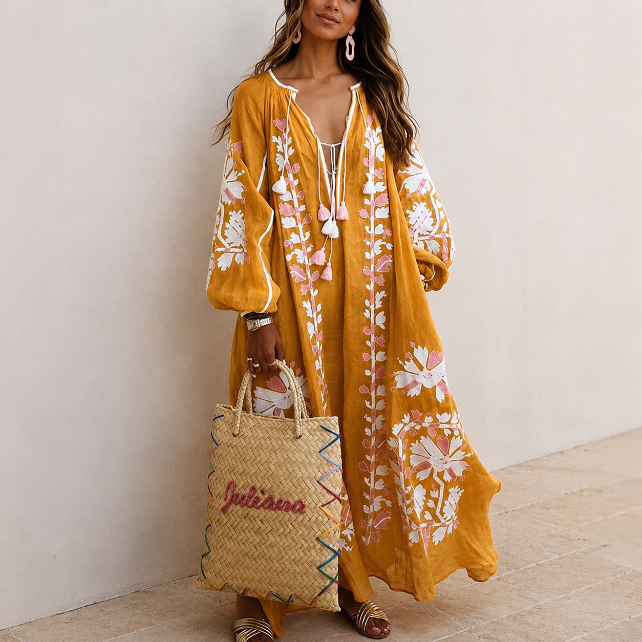 Nelia - Lockeres Boho-Sommerkleid mit Blumenprint
