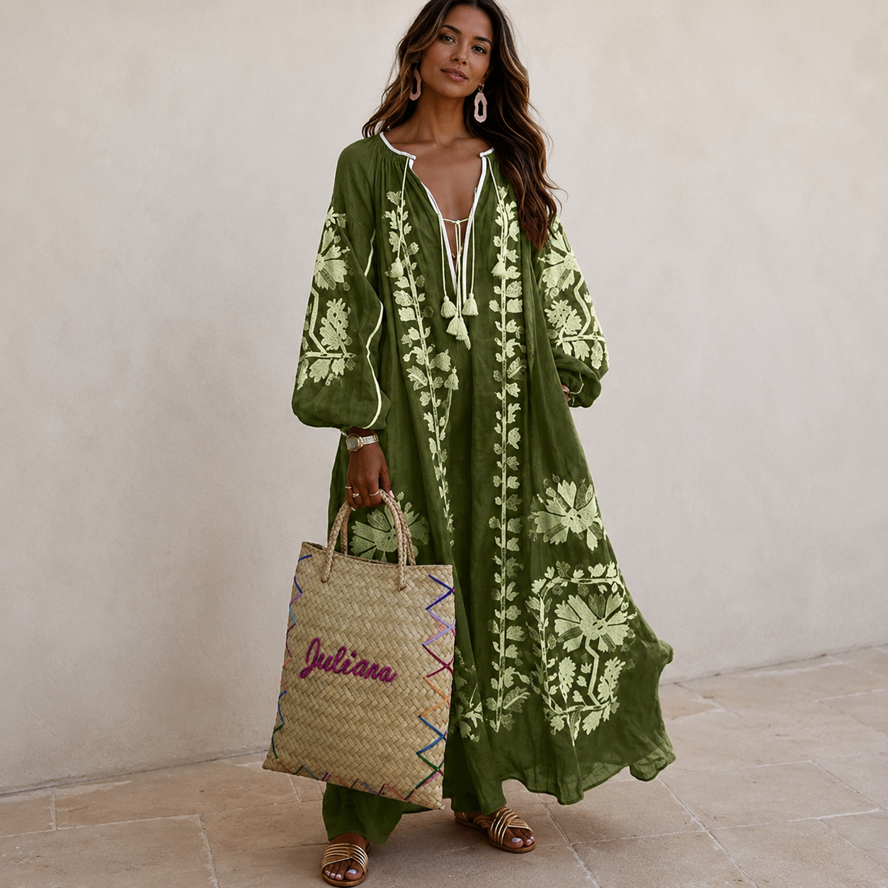 Nelia - Lockeres Boho-Sommerkleid mit Blumenprint