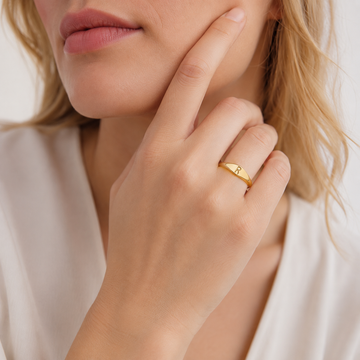 Minimalistischer Namensring | Minimalistischer Ring mit graviertem Anfangsbuchstaben