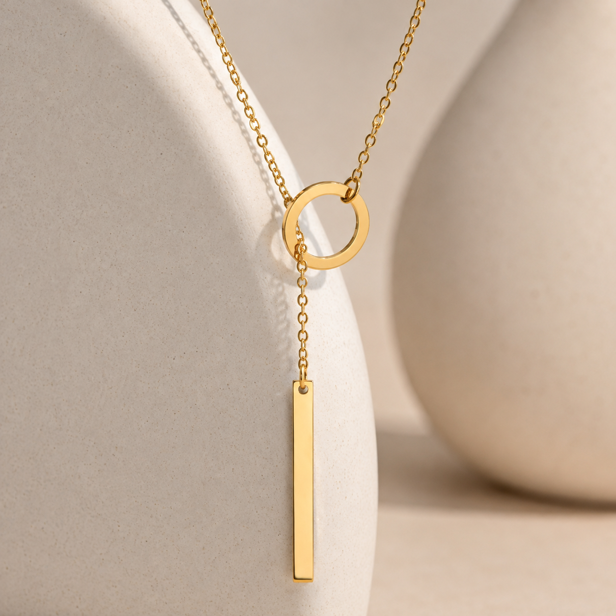 Blythe – Gold Lariat-Halskette mit Stab