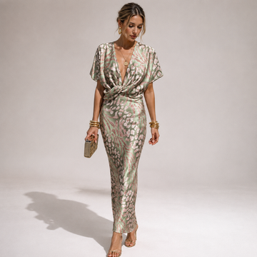 Teodora - Stilvolles Damen-Maxikleid mit V-Ausschnitt