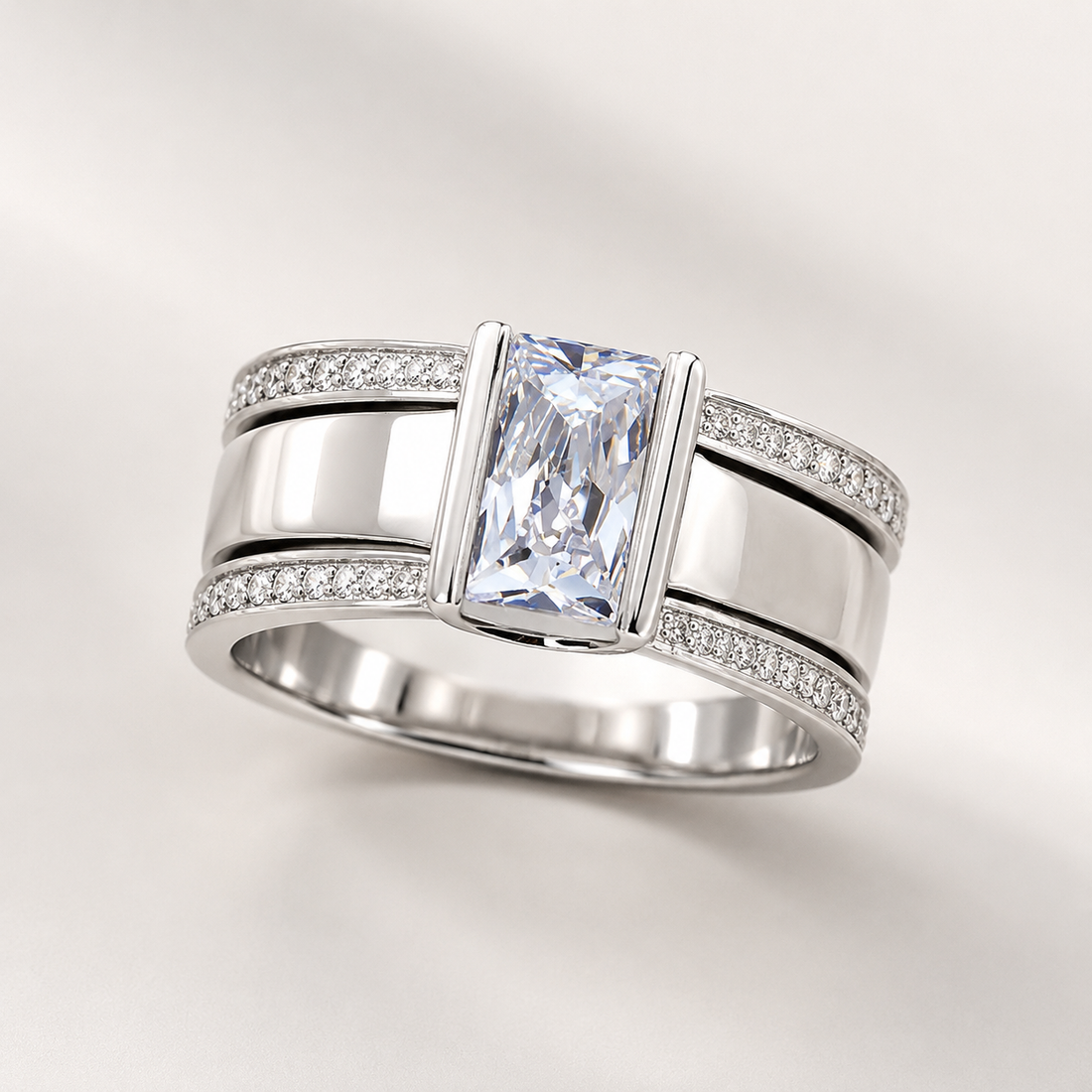Clemence – Vintage Ring mit eingearbeitetem Glas