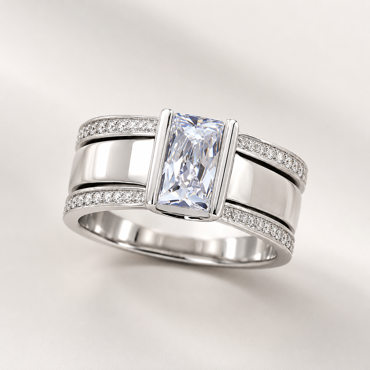 Clemence – Vintage Ring mit eingearbeitetem Glas