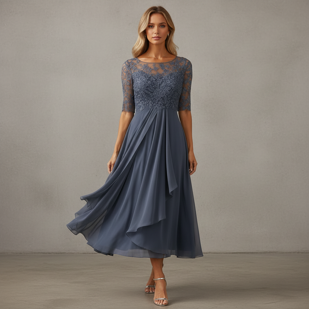 Yara - Elegantes Chiffon-Midikleid