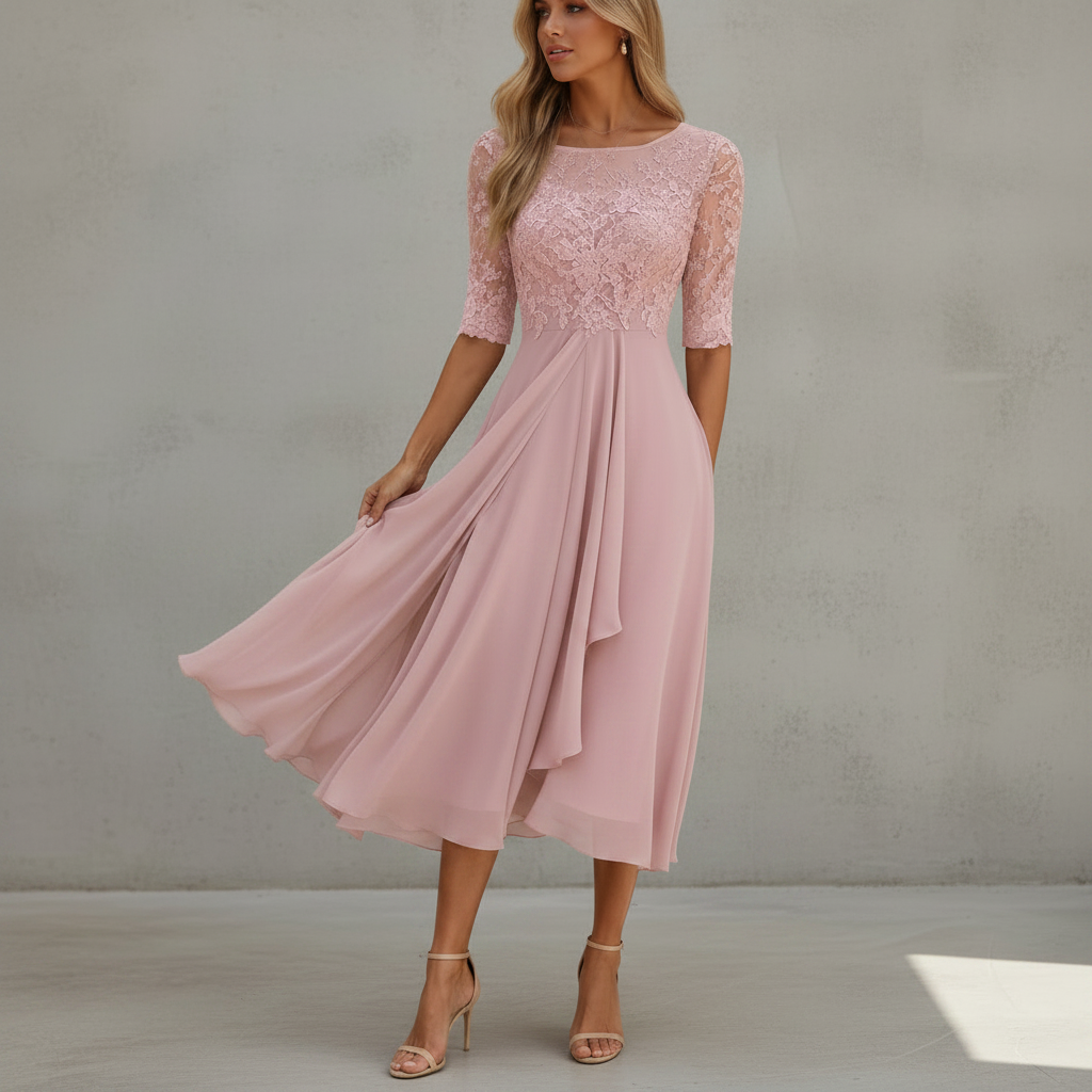 Yara - Elegantes Chiffon-Midikleid