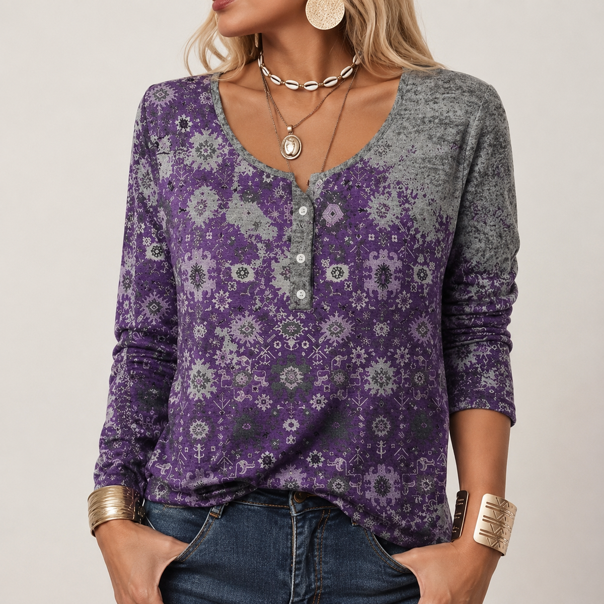 Hilde - Modischer Pullover mit Aztekenmuster