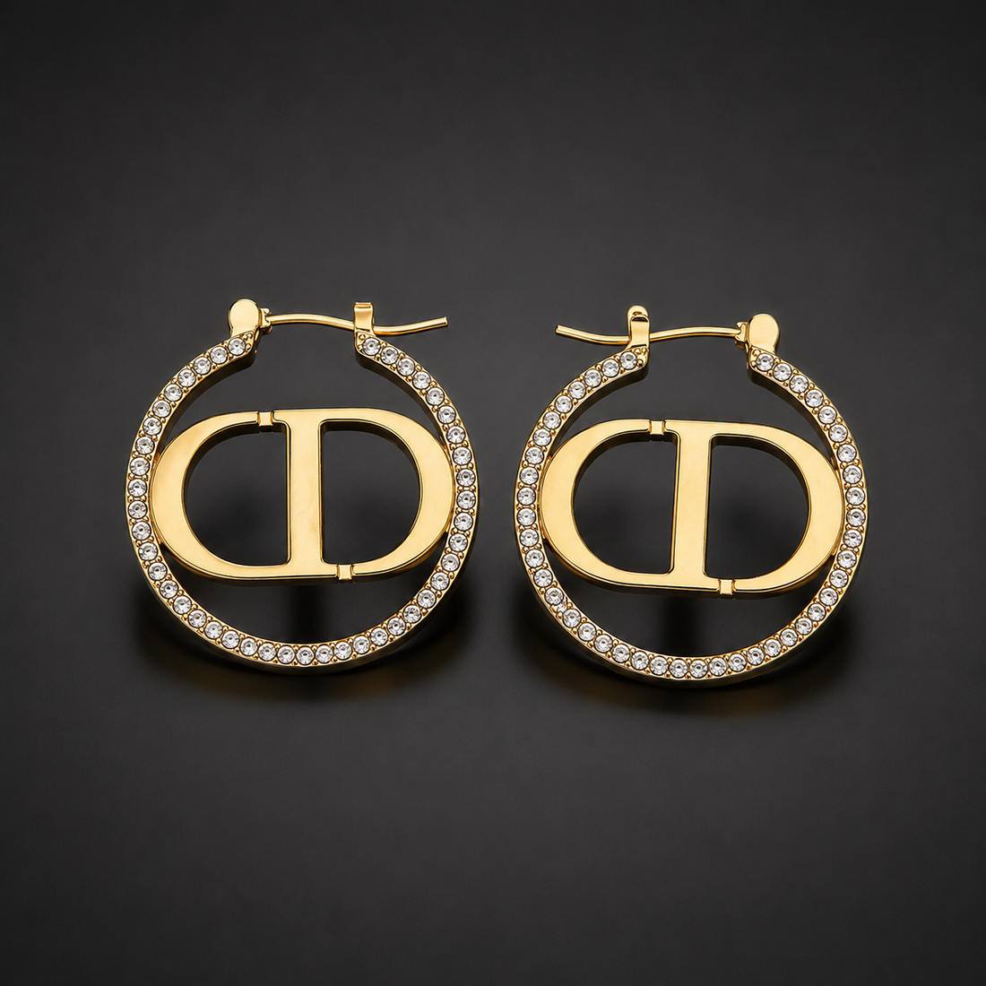 CD Buchstaben Ohrringe – Hohlbuchstaben Ohrringe