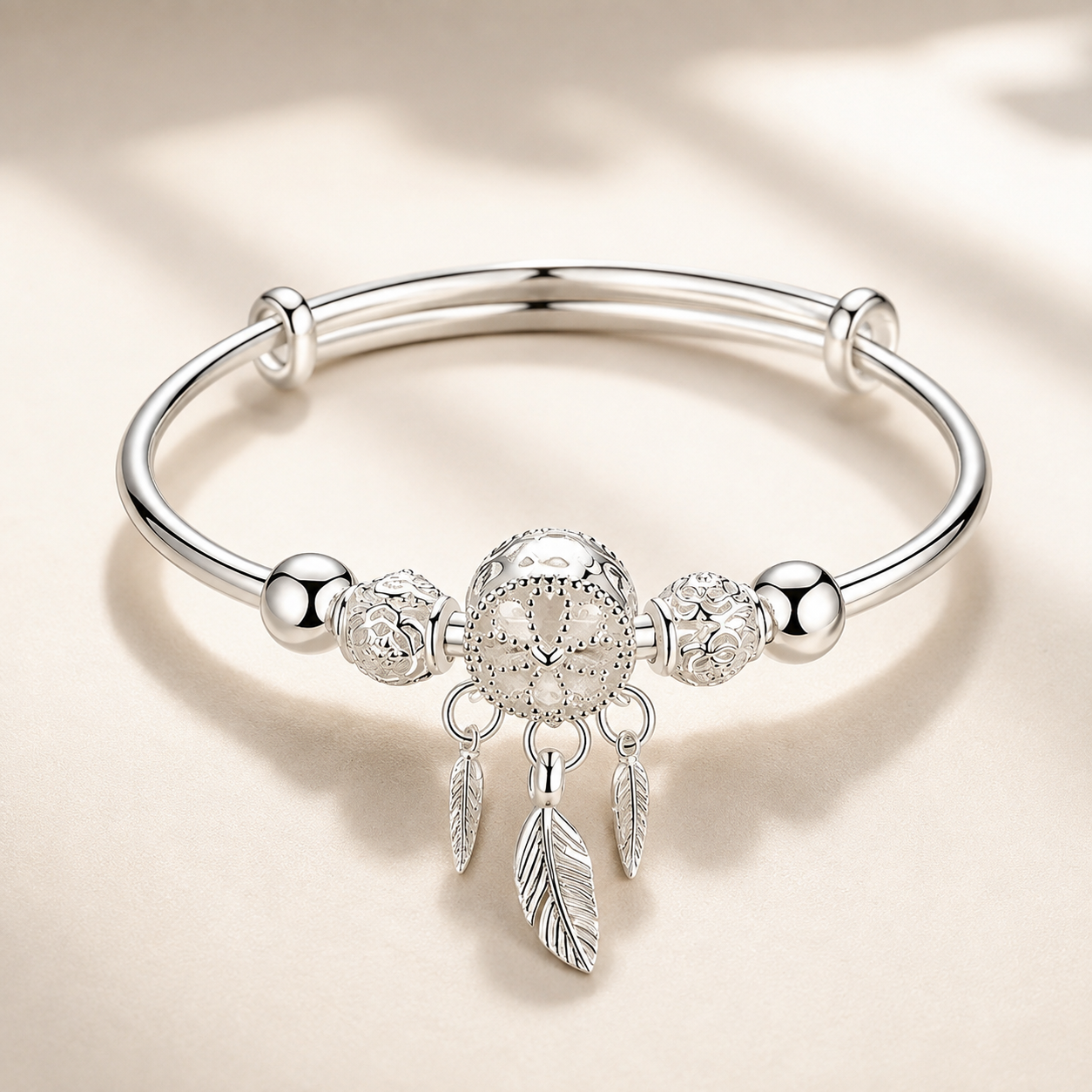 Aiyana – Verstellbares Traumfängerarmband aus 925 Silber