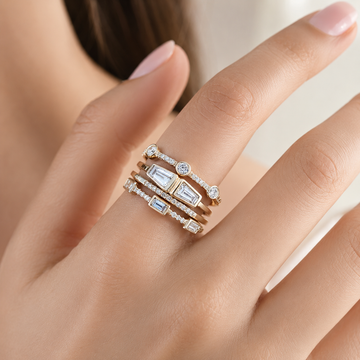 Shuvee – Vintage Goldring-Set mit Zirkonia