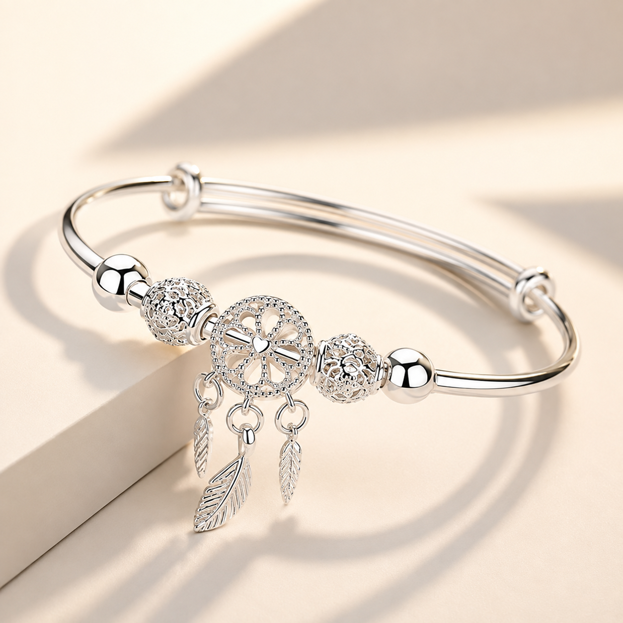 Aiyana – Verstellbares Traumfängerarmband aus 925 Silber