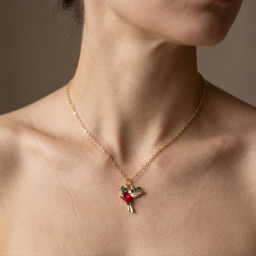 Jada – Kolibri-Halskette aus Emaille und Zirkonia