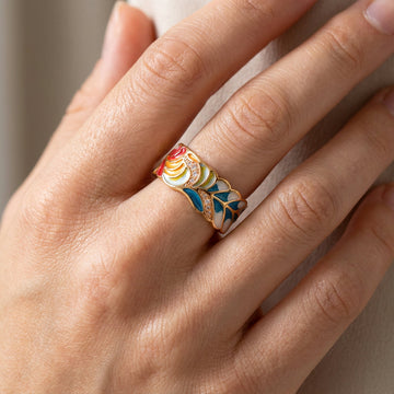 Isolde – Ring mit handgemalten Blumen