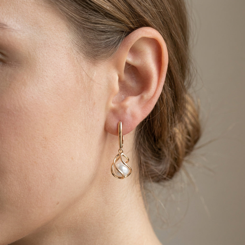 Elena – Elegante Perlenohrringe aus Gold